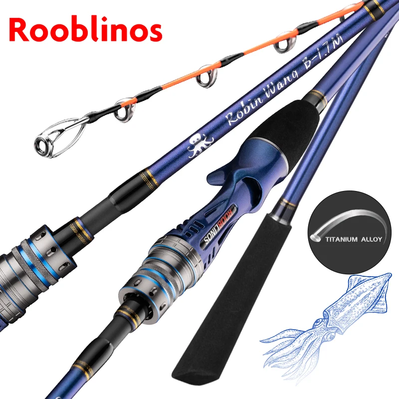 Rooblinos Robin Wang EGI Squid Rod X-Cross 33T Carbon Fiber Titanium Alloy Tip 1.7m Spinning Casting Fishing Rod