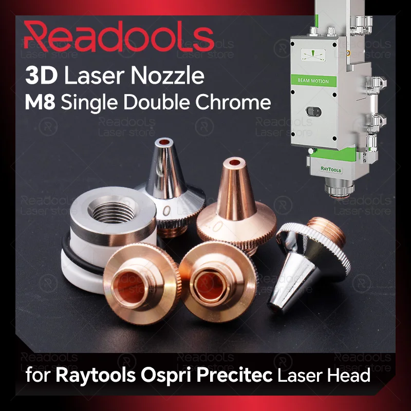 3D Laser Cutting Nozzle M8 D15 1.0 1.2 1.4 Laser Nozzle High Speed Pipe Cutting for Raytools BS12K BM110 Ospri Precitec