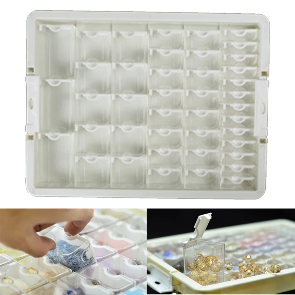 

42/50/78 Grids Diamond Painting Storage Box Clear Diamond Art Portable Bead Storage Organizer Diamond Art Accessories Tool Box