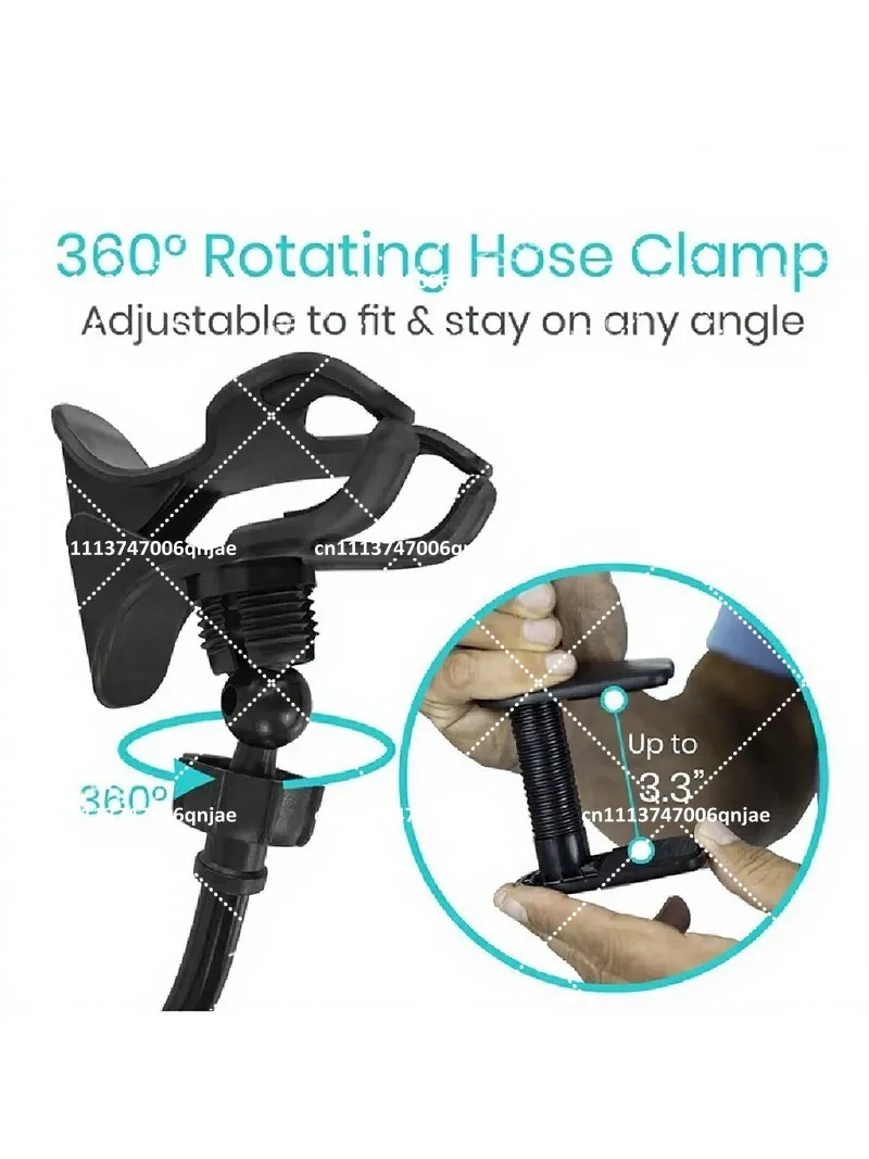 Hose Holder with Clamp for Bed Mounting, Tube Management Accessory, Secure Tubing Organizer for Stand