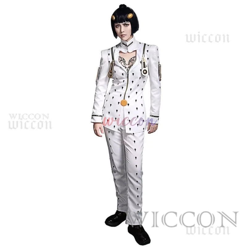 JOJO Bizarre Bruno Bucciarati Cosplay Herren Golden Wind Bruno Cosplay Kostüm Oberteil und Hose Spitze innen für Halloween-Kostüm