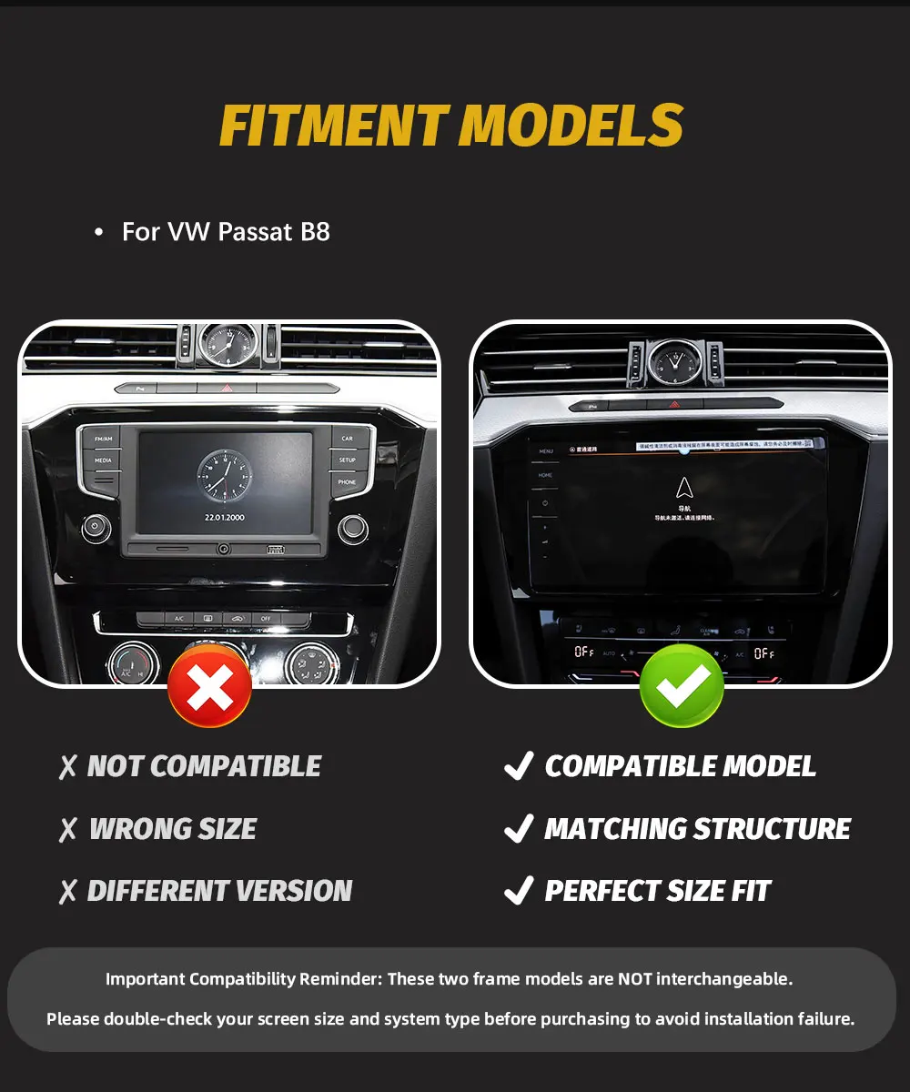 3GD858069 8Inch 9 Inch MIB 3 CD Box Trim Black Paint Radio Frame PANEL CD Plates For Volkswagen Passat B8 2018 3GD 858 069