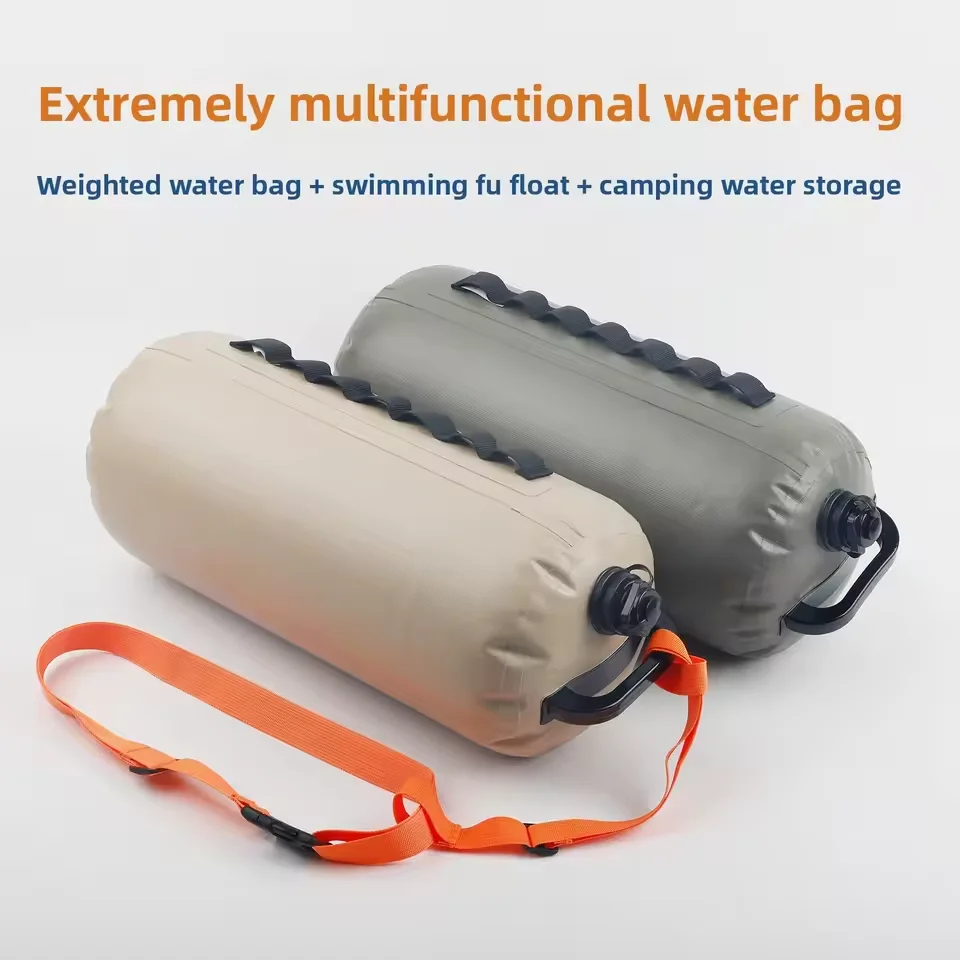 Schwimmboje Multifunktionale Schwimmkörbe Wassergewichtstasche 10KG PVC Aufblasbare Wasserbehältertasche für Kajakfahren Bootfahren Zelt