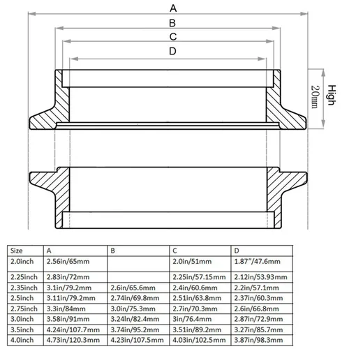 Imagen 2 del producto Abrazadera de banda en V de 2,5 ""y 3"" con Kit de brida macho hembra Turbo Downpipe Wastegate V-Band Turbo tubos de escape accesorios de coche TP-1011A