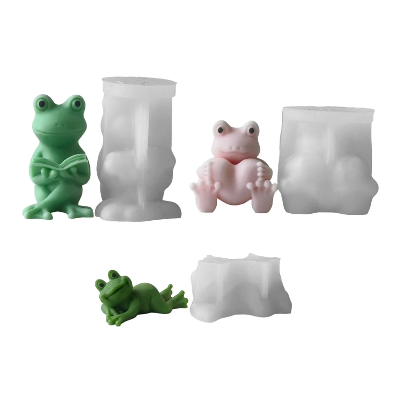 Silicone Frogs Mold 3D Frogs Flexible Silicone Molds Perfect for Home Decors Soap Cake Chocolate Crafting