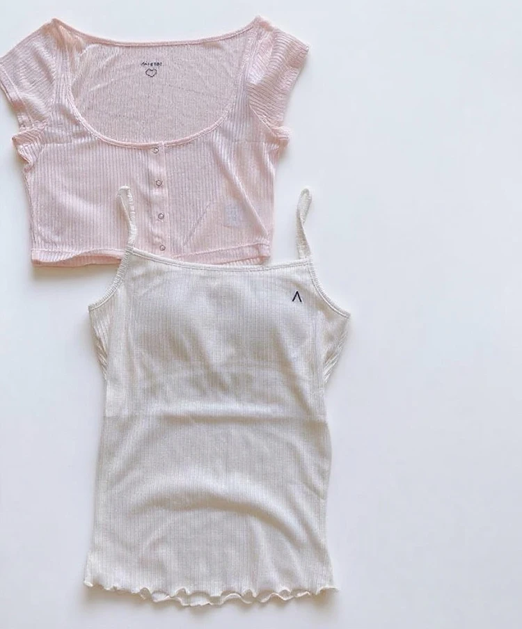 2025 Estate Stile giapponese Dolce T-shirt Ragazze Slim Fit Canotta casual Set da 2 pezzi Abbigliamento donna Studente Casual quotidiano Tees