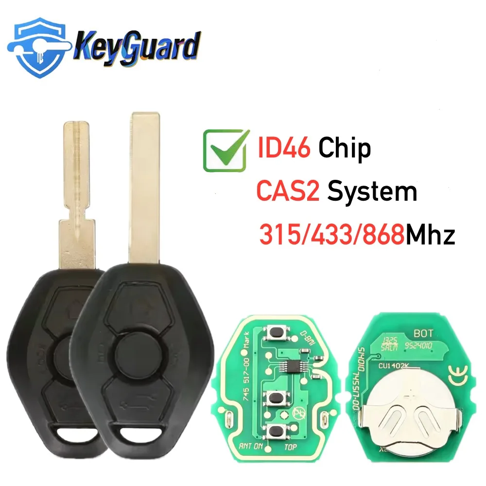 

Keyguard 2 Track For BMW 1 E87 3 E46 5 E60 E61 6 E63 E64 Series X5 E70 5WK49125 5WK49147 CAS2 Remote Key Replacement