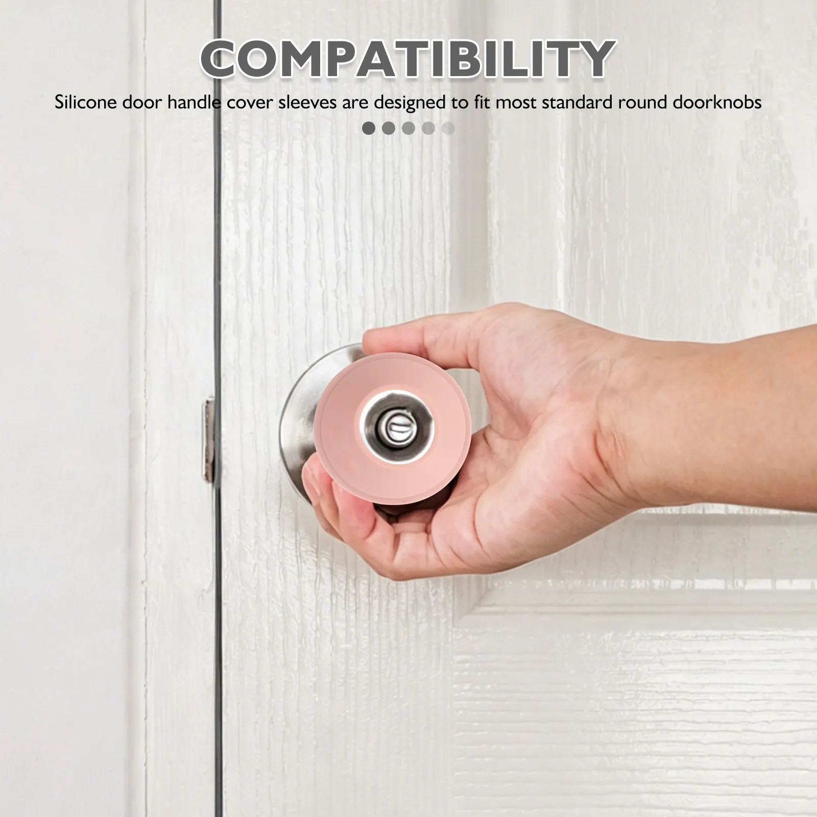 Silicone Door Knob Protectors 4pcs – Non-Slip Soft Anti-Collision Handle Sleeves for Seniors & Arthritis Relief
