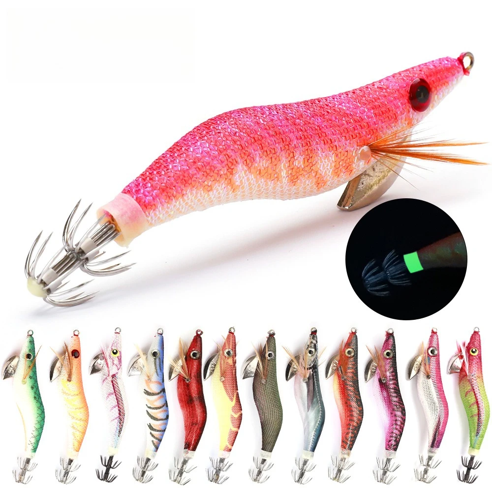 Fishing Hook Jig - Luminous Squid Jig Lure Artificial Shrimp