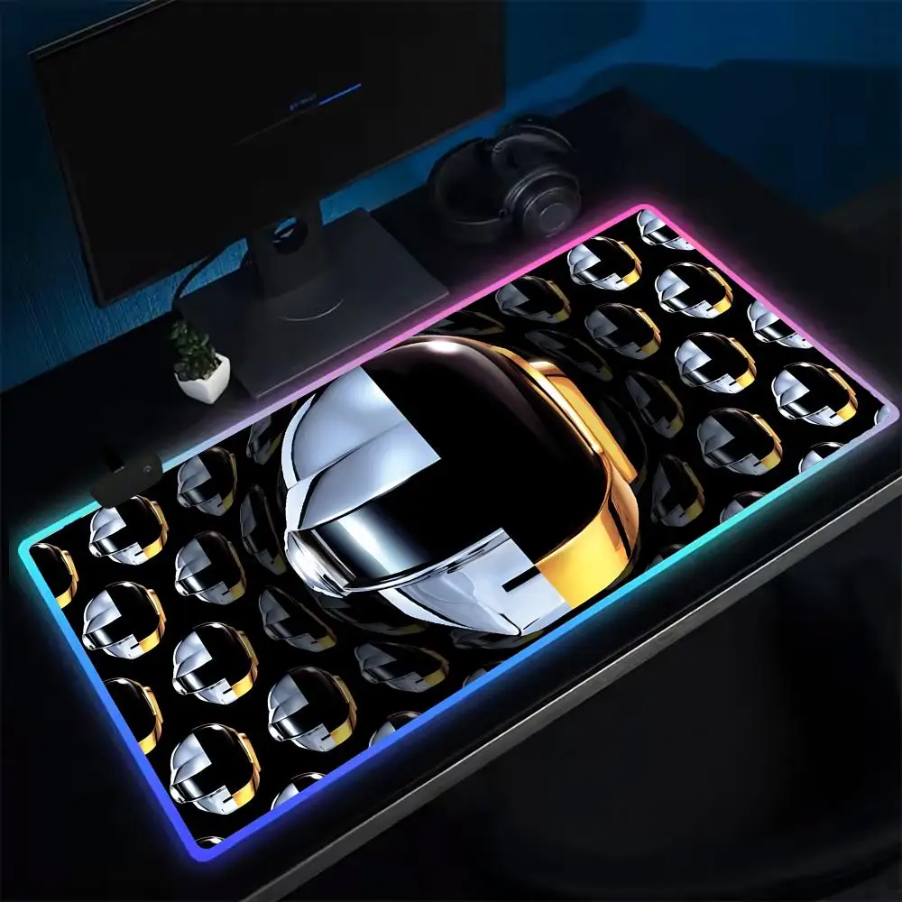 

Music Hot D-Daft Punk Mouse Pad Anime Gaming Mouse Pad LED Table Pads Backlit Rubber Desktop XXL Mousepad RGB Desk Mats