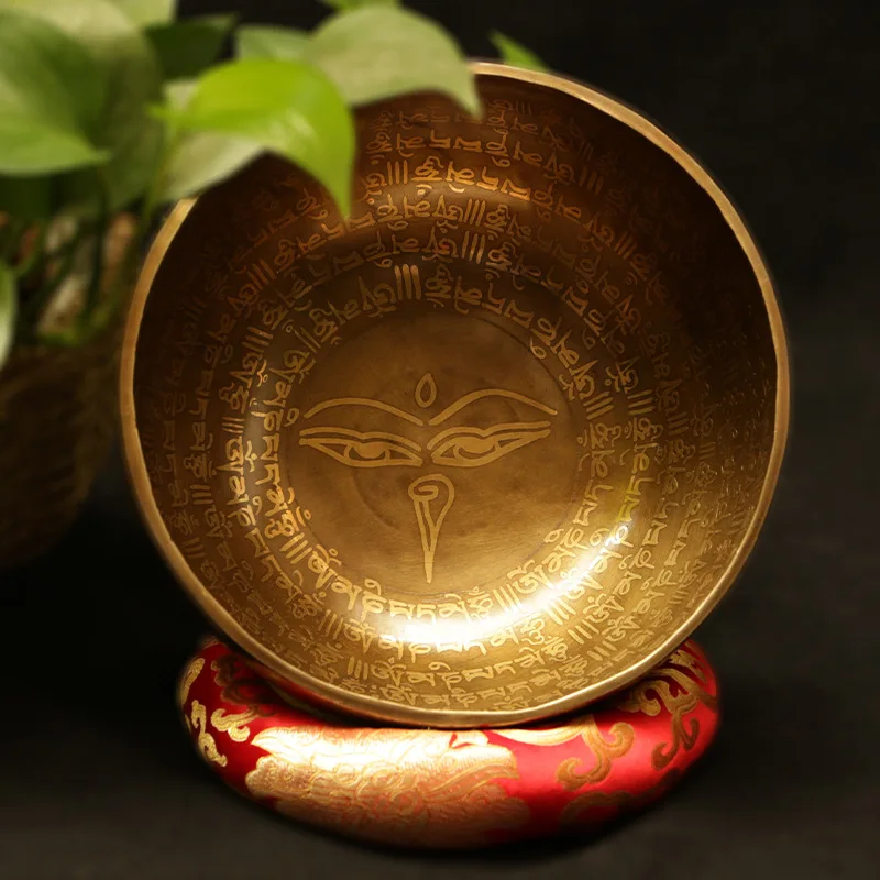 Nepal Tibet Singing Bowl, Nepal, carved scriptures, Tibet Singing Bowl, Sound Therapy, Yoga Meditation Bowl, Language Chantin