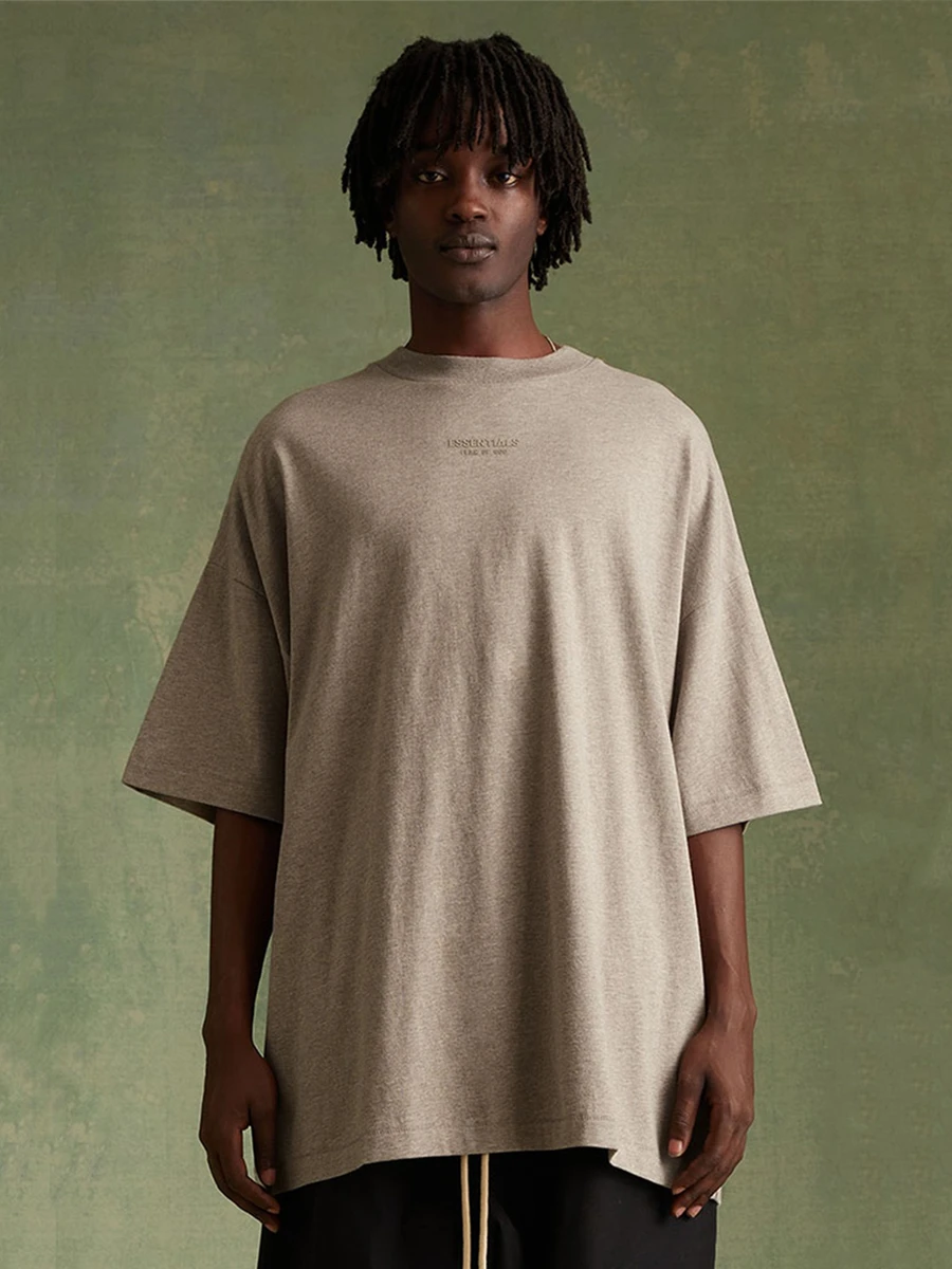 

entials FW23 Men's ort Sve T-irt Cotton High Street Loose Fit Printed Youth Faion Summer round Ne Letter P...