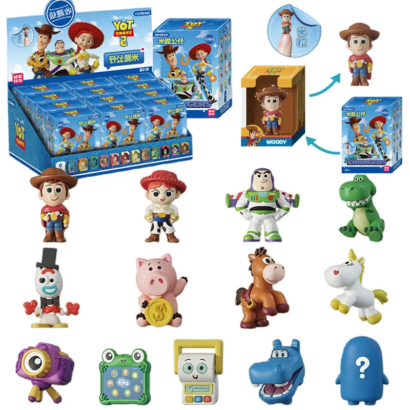 JANDOOM Disney Toy Story 5‌ Woody Buzz Lightyear Jessie Rex Slinky Dog Hamm Action Figur Rice Grain Doll Toy Model Birthday Gift