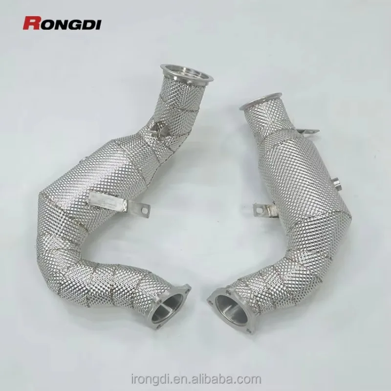 

Modification 304 Stainless Steel Exhaust Downpipe for Macan GTS 3.0 2018 Heat Shield Pipe