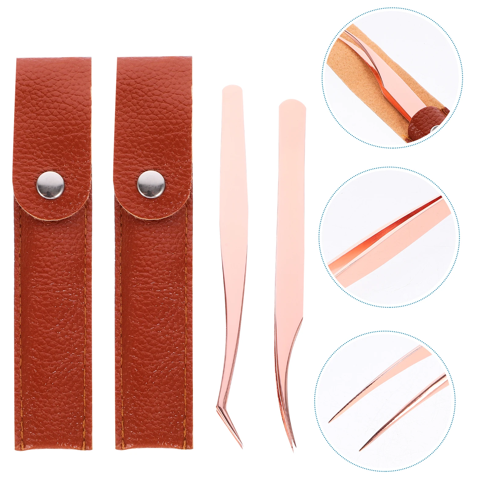 4pcs แหนบขนตาสแตนเลสสตีลชุดเครื่องมือแต่งหน้า Dolphin รูปโค้ง Lash Extensions อุปกรณ์เสริม