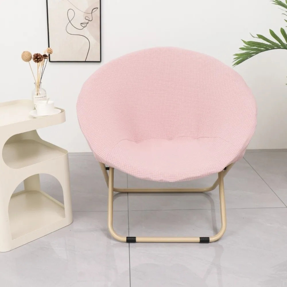 Universal Solid Color Saucer Chair Cover Knitted Round Moon Saucer Chair Protector Jacquard Camping Seat Cover Fit Outdoor Chair
