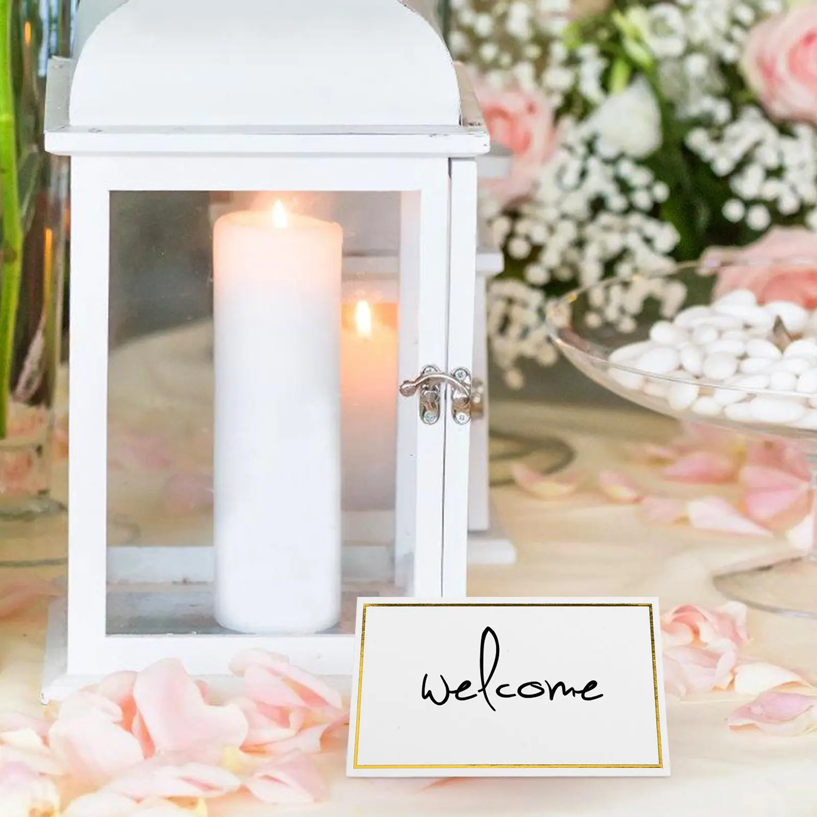 

50Pcs Elegant Gold Foil Table Cards Writable Place Cards for Wedding Party Name Seat Tags Delicate Table Setting Decor