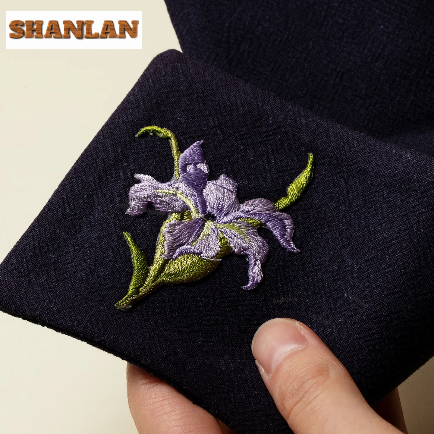 Cotton Linen Embroidered Iris Tea Towel Traditional Dish Towel Cloth Napkins Tea Napkins Household Tea Cloth Cha Ornaments Gifts