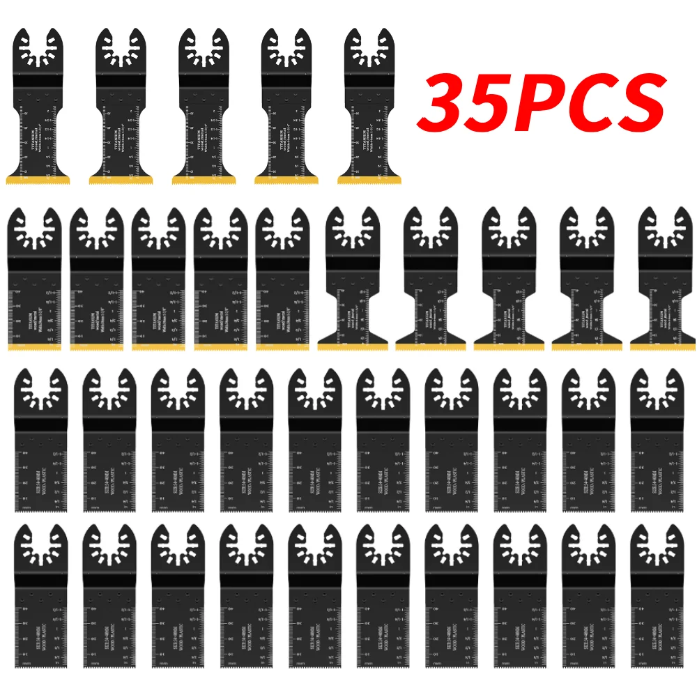 

35Pcs Titanium Bimetallic Swing Saw Blade Heat-resistant Precision Cutting Multifunctional Blade for Soft Metal Hard Material