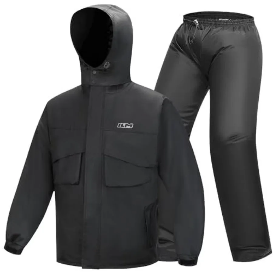

Motorcycle Rain Suit for Women Waterproof Resistant Raincoat 6 Pockets 2 Pieces Packable Rainwear Jacket and Pants Model RS02
