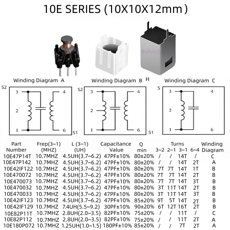 10.7MHz FM RF Detection Coil IFT Transformer