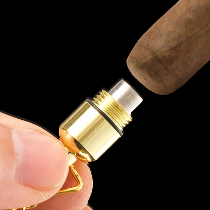 Mini Portable Cigar Puncher 8mm - Keychain Stainless Steel Cigar Piercer Drill Pocket Cigar Tool Smoking Accessories