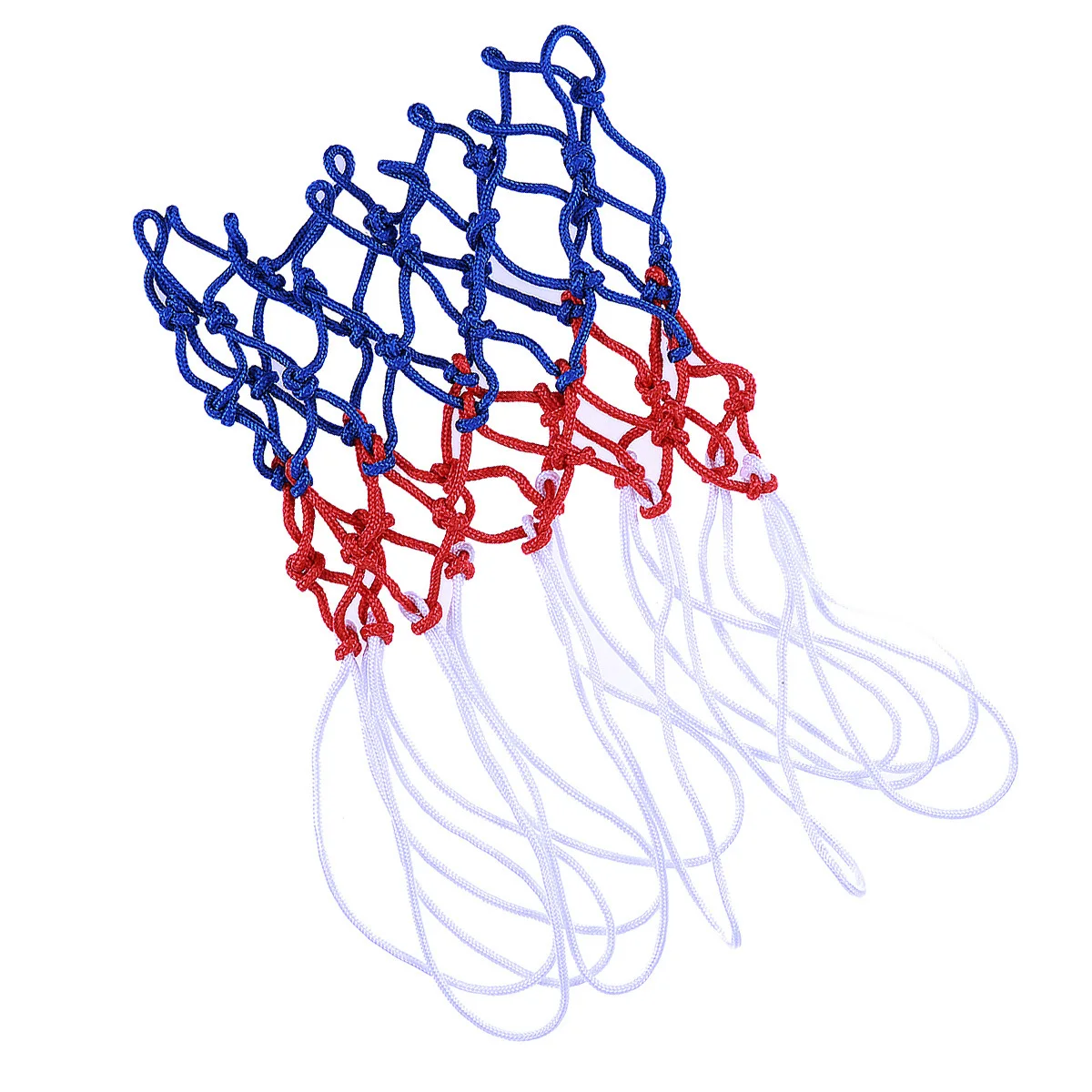 شبكة كرة سلة مضفرة بحجم رسمي، مادة متينة، شبكة كرة سلة متعددة الألوان للاستخدام الداخلي والخارجي يدوم طويلاً