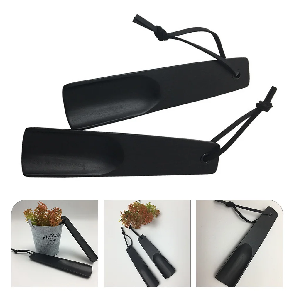 

2pcs Portable Short Wood Shoe Horn For Travel Home Lightweight Dressing Aid Shoe Accessory For Women Men Kids Seniors