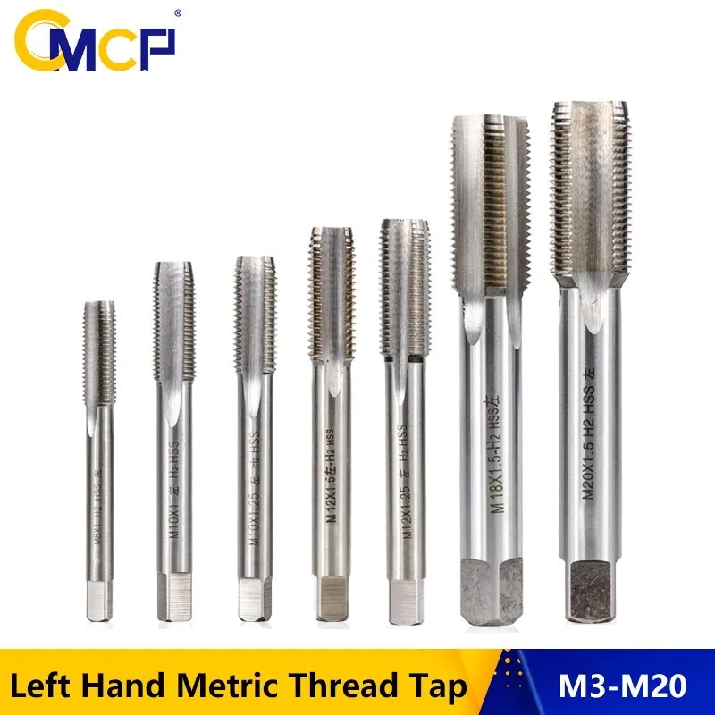 CMCP 1pc M2-M20 Links Hand Maschine Gewinde Tap HSS Stahl Maschine Stecker Tap Metall Schraube Loch Tap Bohrer Metrische schraube Gewinde Tap