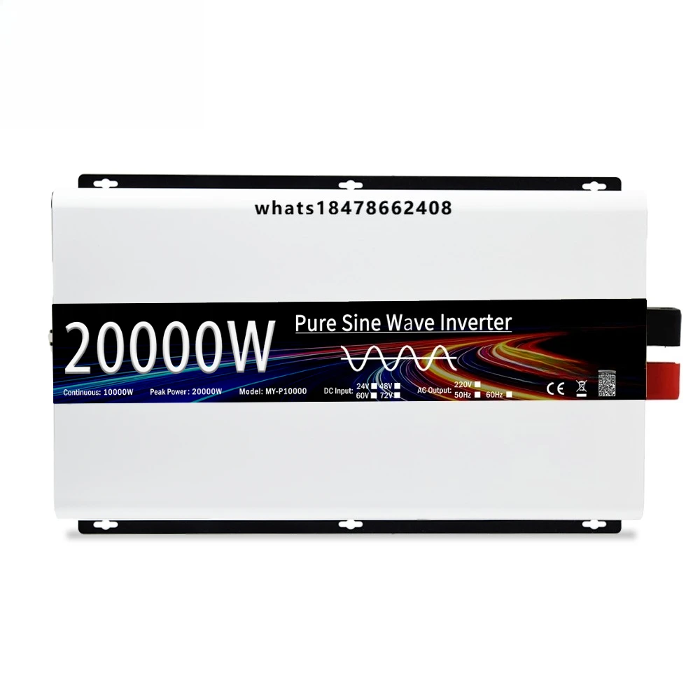 MYAMI 10KW Full Power Pure Sine Wave Power Inverter 24V/48V/60V/72V DC to AC 220V Off-Grid Solar/Car Inverters Dual Output LCD