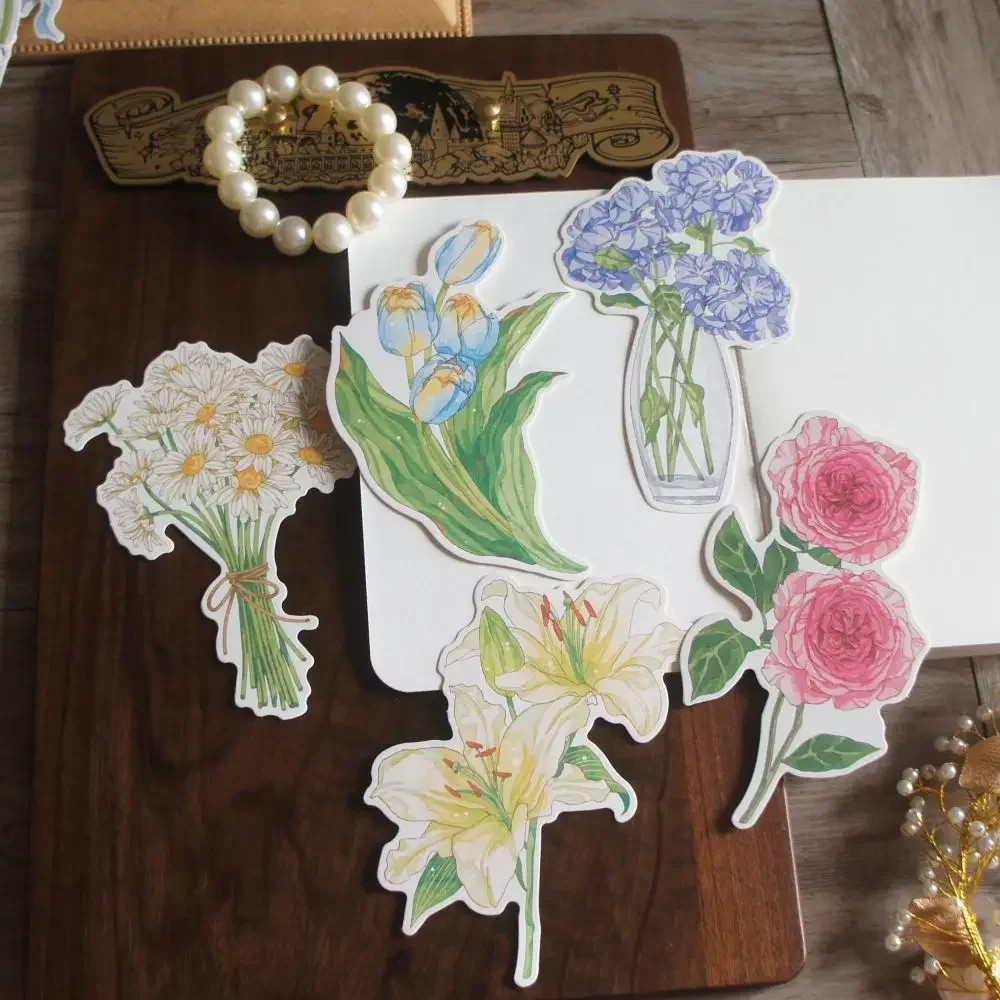 

15pcs Pick A Flower and Tie A Bow Card As Scrapbooking Party Invitation Gift Card Message Postcard Greeting Card