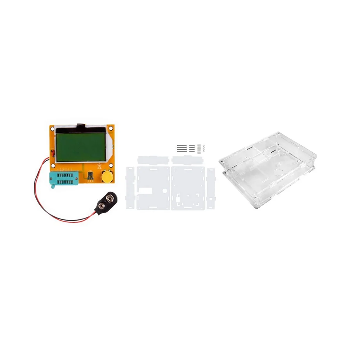 328ตัวทดสอบทรานซิสเตอร์แบบกราฟิก NPN PNP ไดโอด triode ตัวเก็บประจุ ESR ตัวตรวจสอบหน้าจอ LCD แบบโมสเฟท