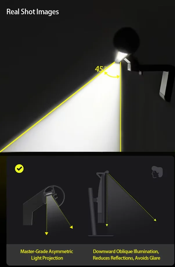 KEMIGLEAM Monitor-Lichtleiste DT02-1P Bildschirmleuchte Schreibtischlampe Computerleuchte Augenschutz für Studenten – Detail 4