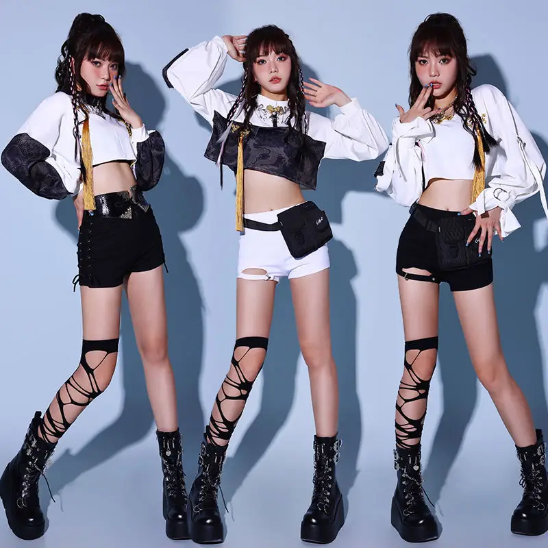 女性のジャズダンスパフォーマンス服、中国のシックな服、韓国のダンス、kpopsong Glosion、ヒップホップ