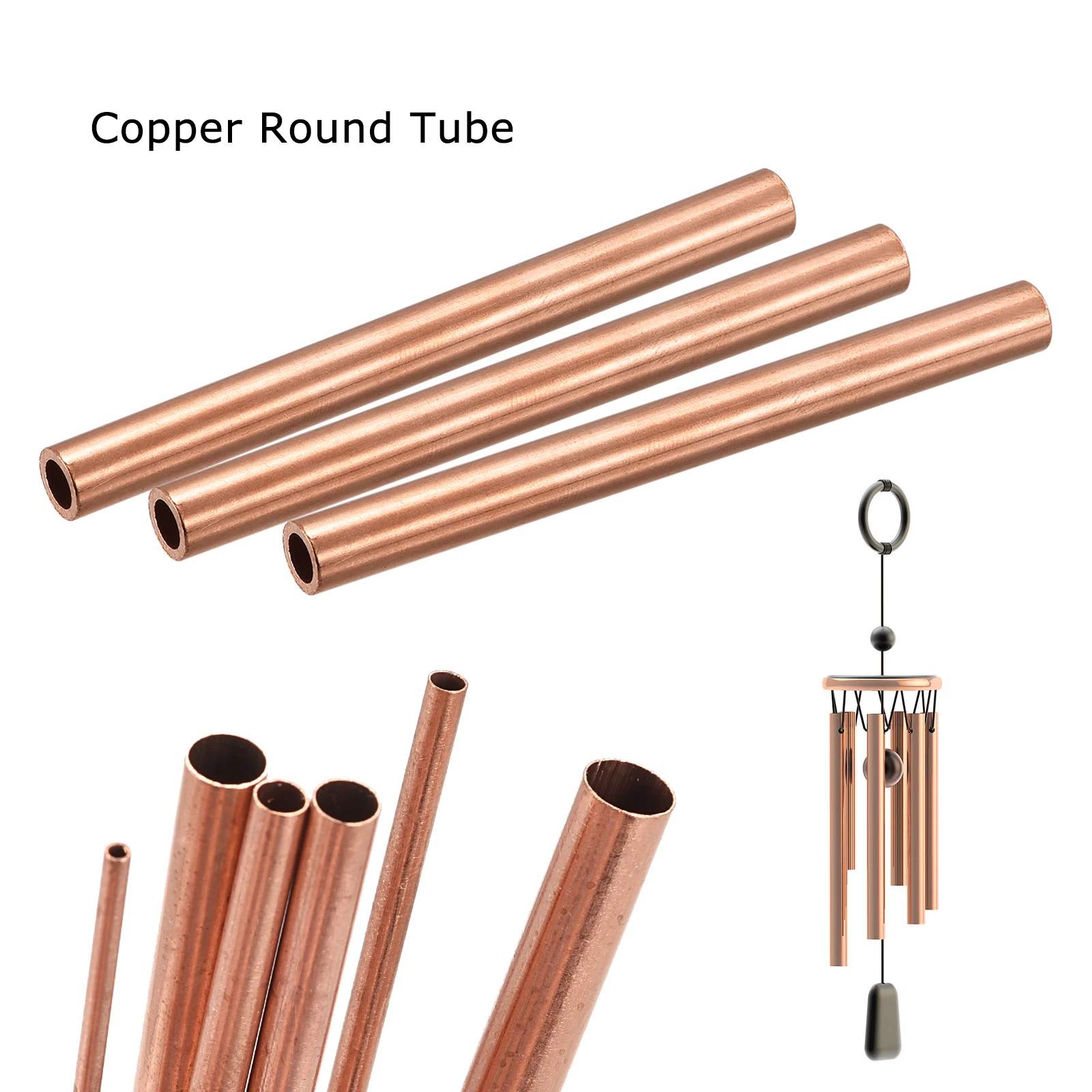 1-6Pcs Copper Round Tube 2-22mm OD 0.25-1.5mm Wall Thickness 100mm 150mm 200mm 300mm Length  Copper Pipe Tubing Straight Tubes