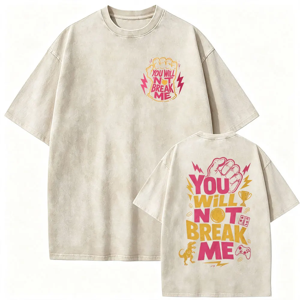 You Will Not Break Me Princess Donut Vintage Washed T Shirt Dungeon Crawler Carl Game Fans T-shirts Men Women short sleeve Tees