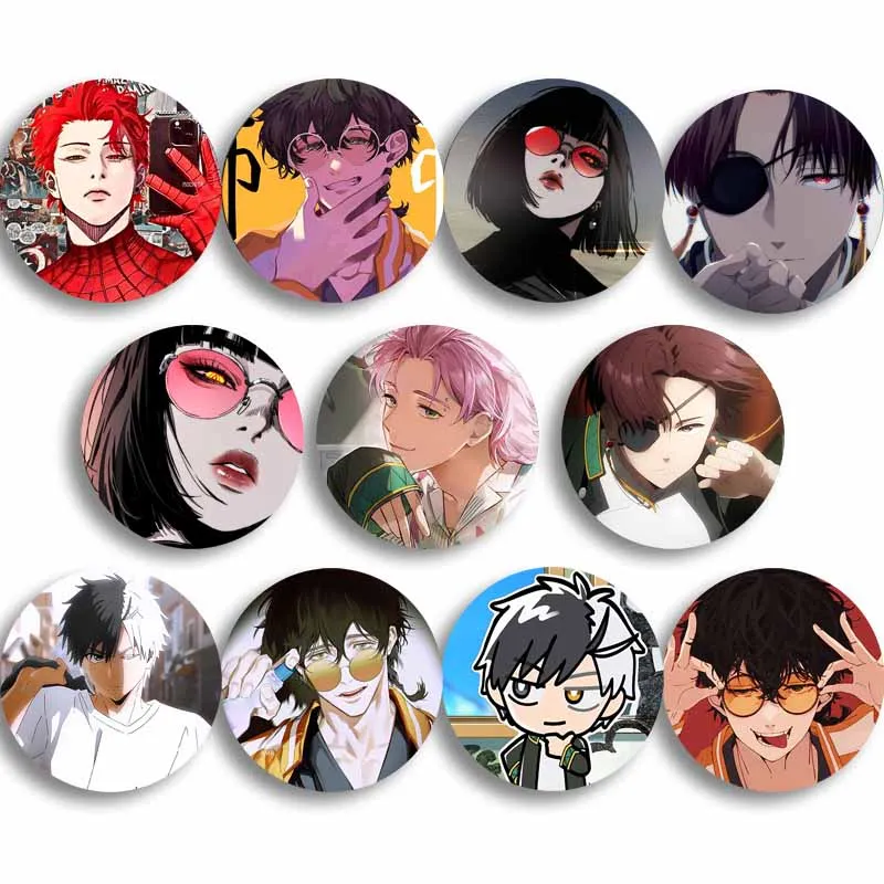 WIND BREAKER Figures Sakura Haruka Suo Hayato Soft Button Pin Handmade Tinplate Round Brooch Badge Umemiya Hajime Pins Fans Gift