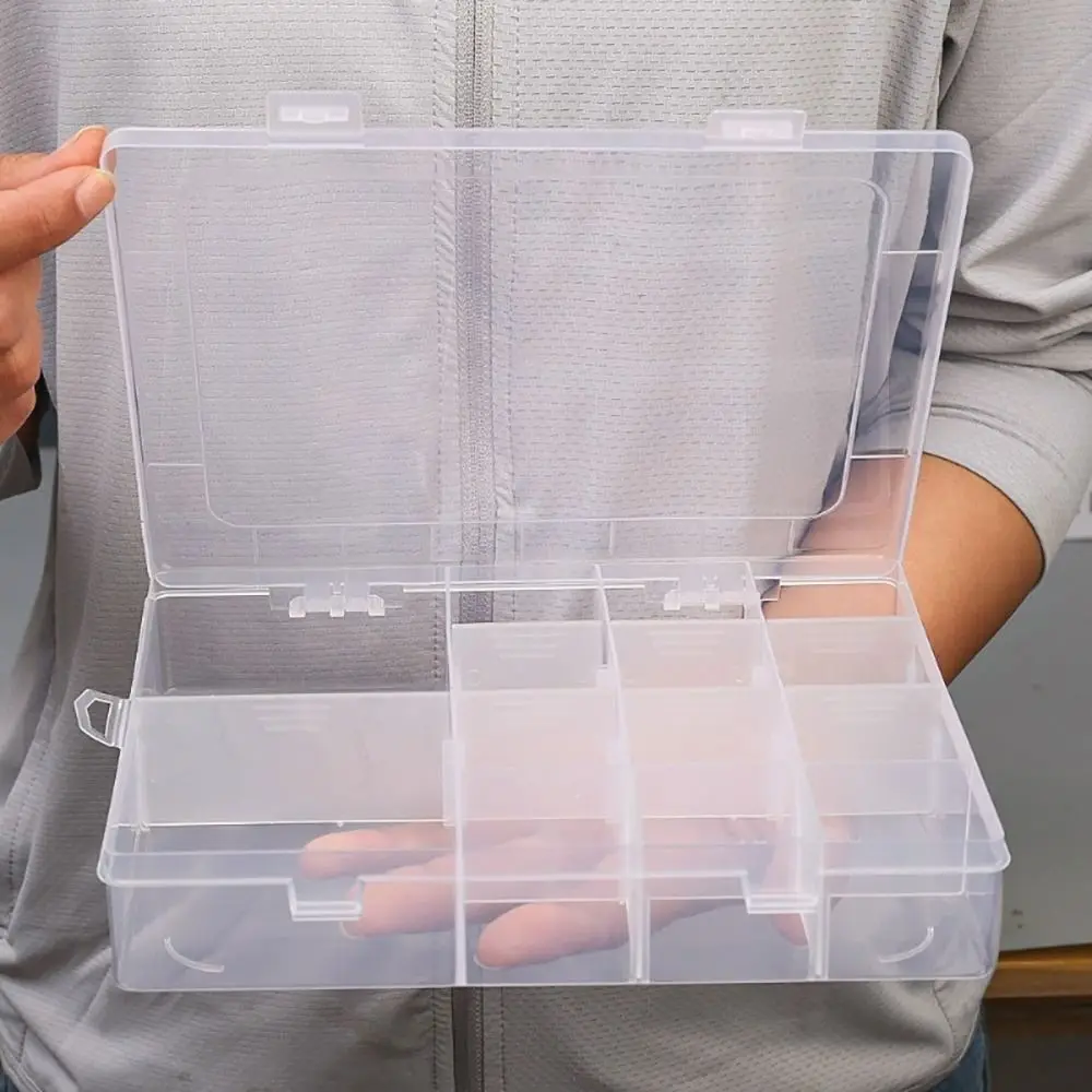 1Pcs Transparent Plastic Storage Box Adjustable Jewelry Button Hardware Tool Storage Container Box 14 Grids Display Case
