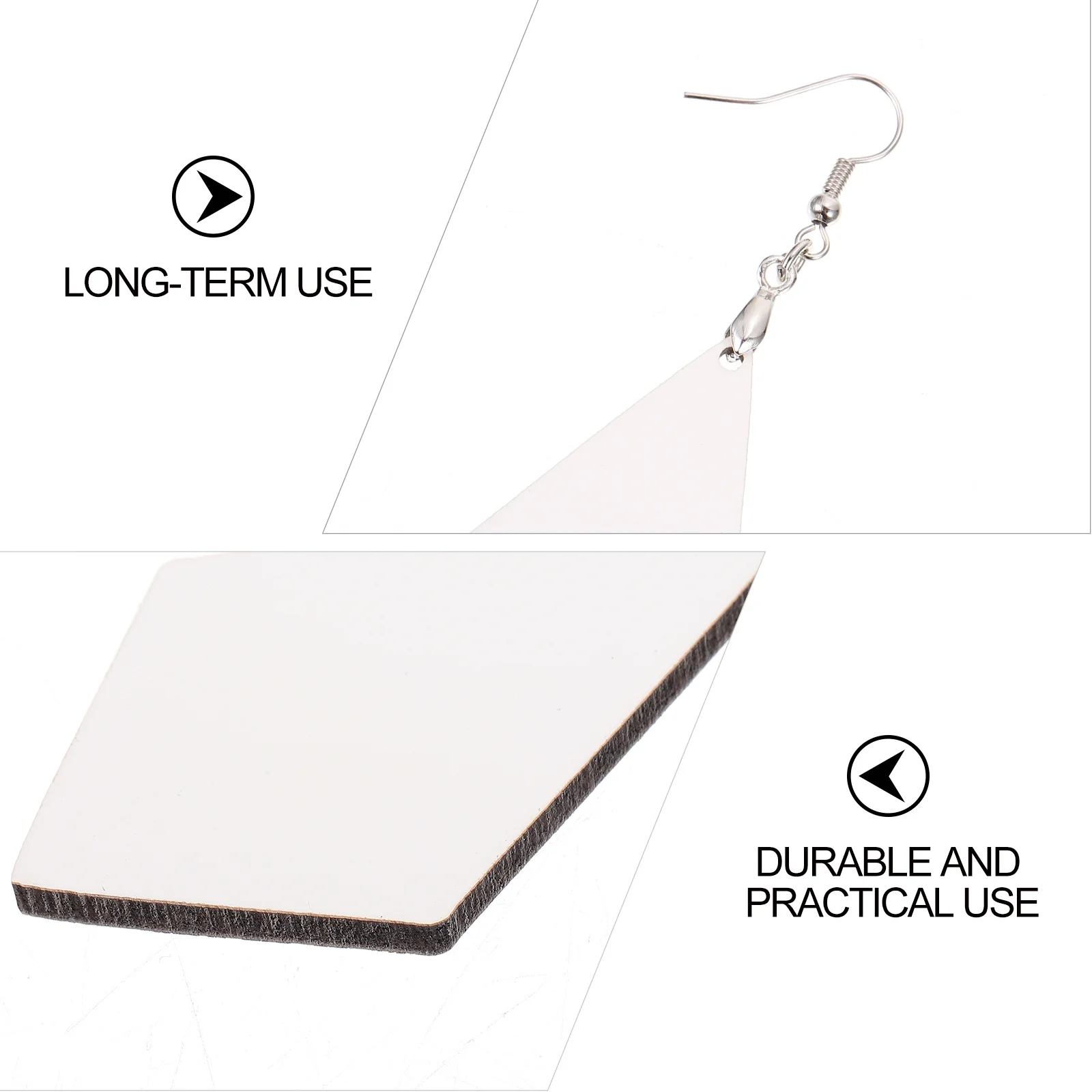 

2Pairs DIY Blank Earrings Kit Heat Press Sublimation Earrings Blanks Mdf Material Paintable DIY Supplies Creative Handmade