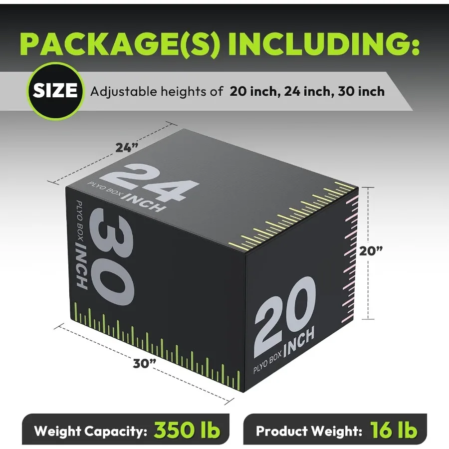 يتميز صندوق Plyo 3in1 للتدريبات في صالة الألعاب الرياضية المنزلية بنواة إسفنجية متينة عالية الكثافة وسطح غير قابل للانزلاق مثالي لقفز الصندوق والقرفصاء وF