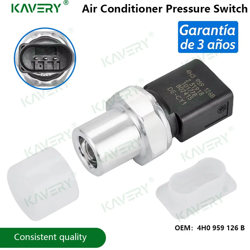 KAVERY For 5Q0 4H0959126 4H0959126B A/C Pressure Switch Sensor Fit Audi A3 A4 A5 A6 A7 A8 Q5 Q7 R8 RS Golf MK7 Car Accessories