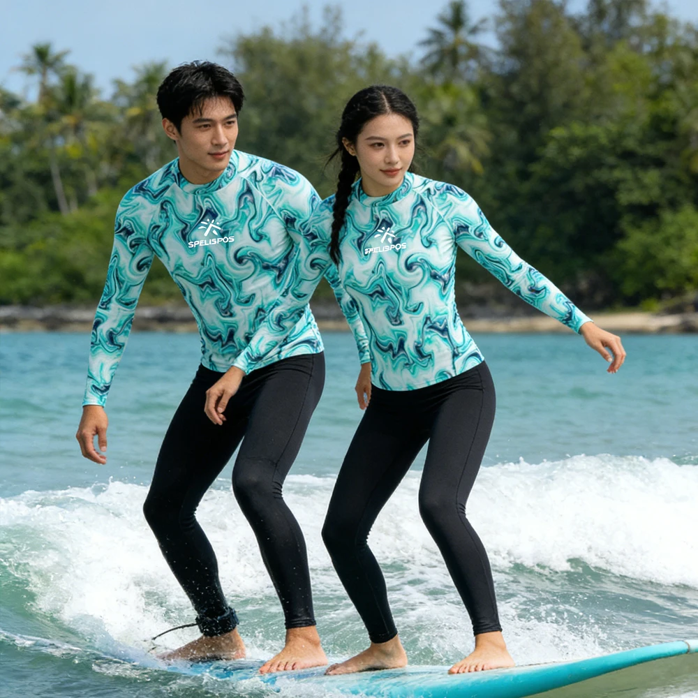 Long Sleeve Men's and Women's Rash Guard Surfing Clothing Swimwear UPF50+ Beachwear Surf Clothes Shirt for Water Sport Touring