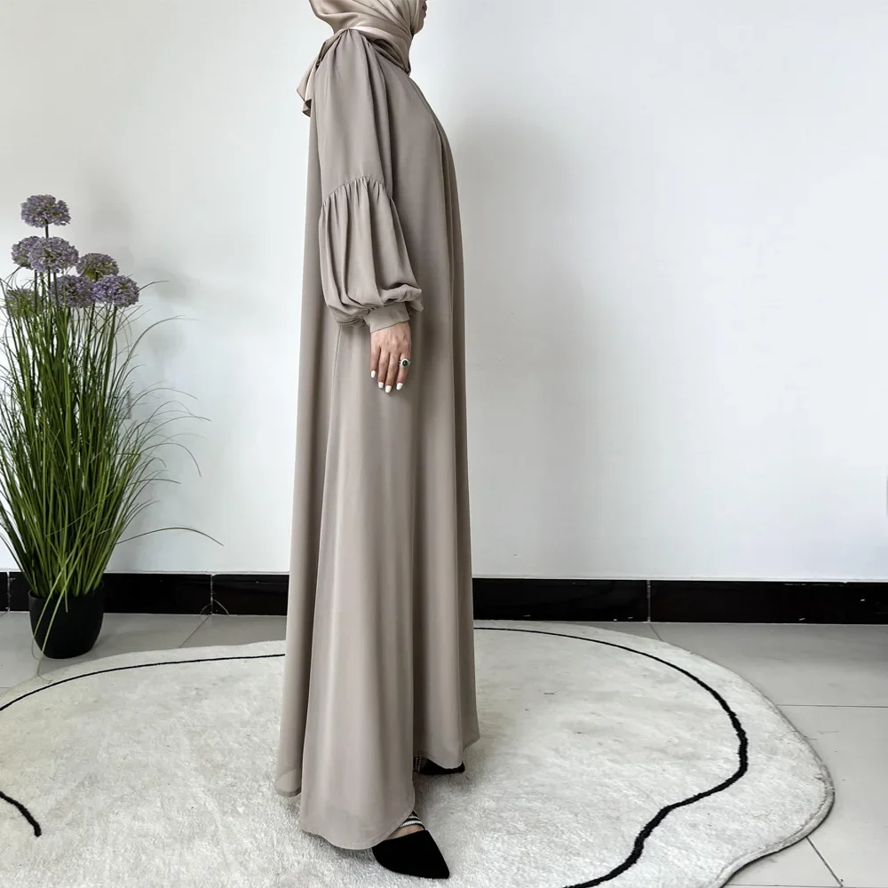 Effen bescheiden Abaya moslimvrouw Dubai-jurken Casual kleding met lange mouwen Islam Dubai Gebedskleed Islamitische casual maxi-jurken