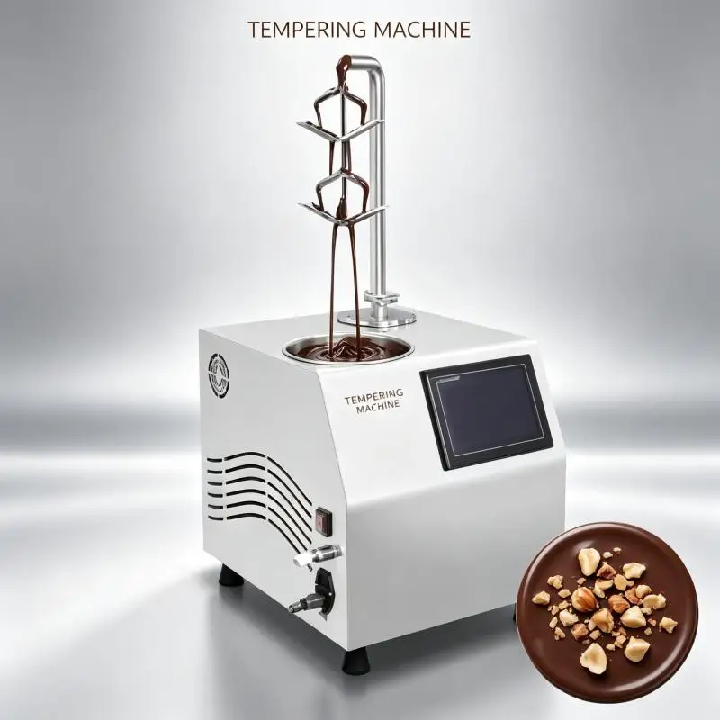Automatic Commercial Chocolate Tempering Machine Heating Cooling Melting System for Candy Chocolate Processing