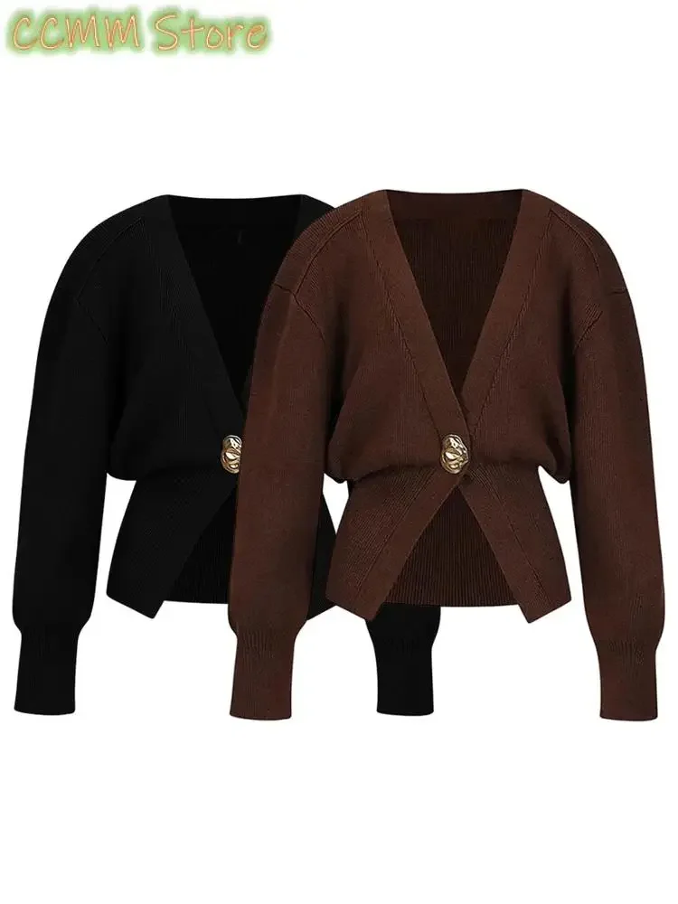 

Women's Knitted Cardigan Jacket Fashion High Street Alien Button Trimmed Designer Warm Sweater Street Style Chic Womenswear