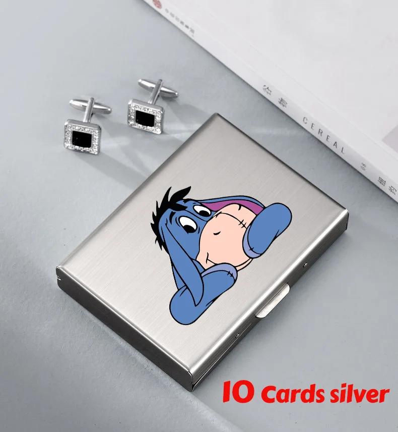 Winnie Anti-Scan RFID 10 kaarten Aluminium metalen creditcardhouder Slanke blokkerende portemonnee-etui Bescherming voor visitekaartjes