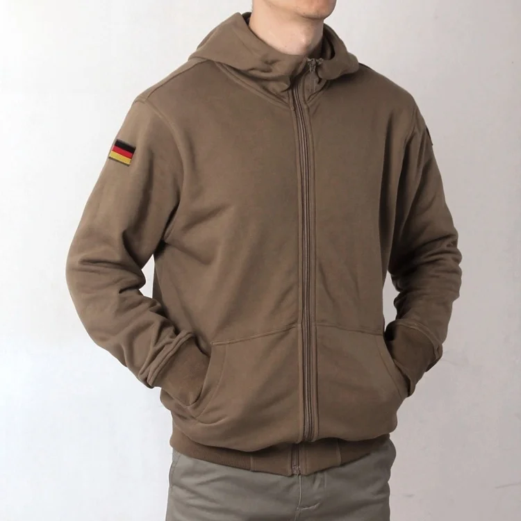 

German Sle Zipper Hooded Loose Fit Cotton Sweatirt Men's Cardigan Fce Lined Autumn Winter Casual Comfortable Sweater