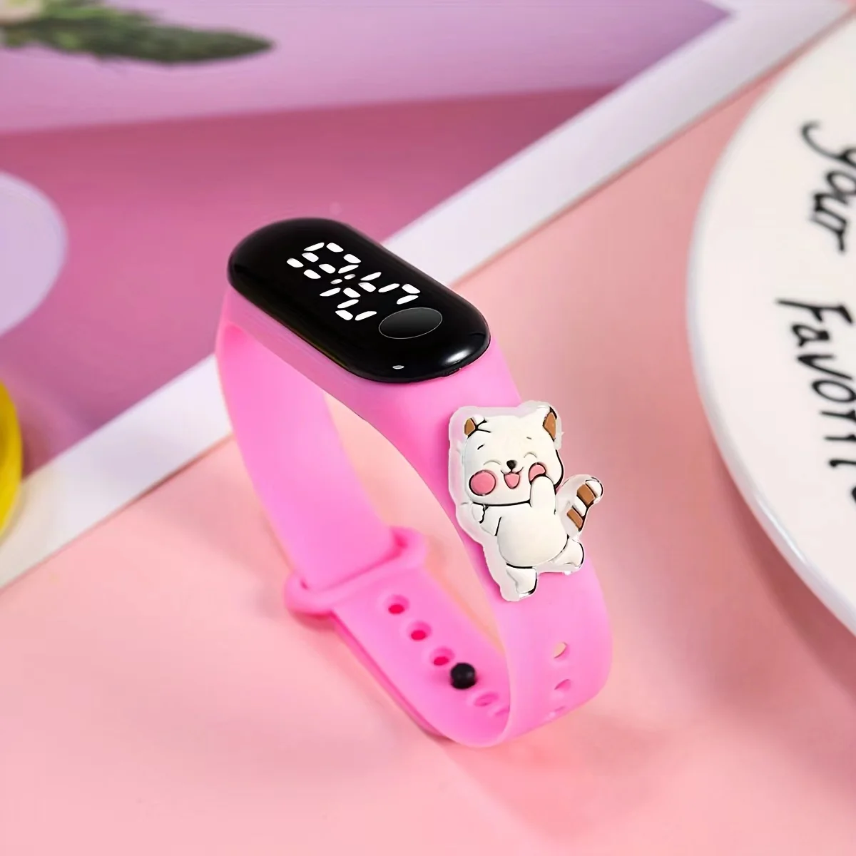 Cute Animal Doll Children's Electronic Wristband Watch Set LED Unisex Electronic Watch Family Set Gift
