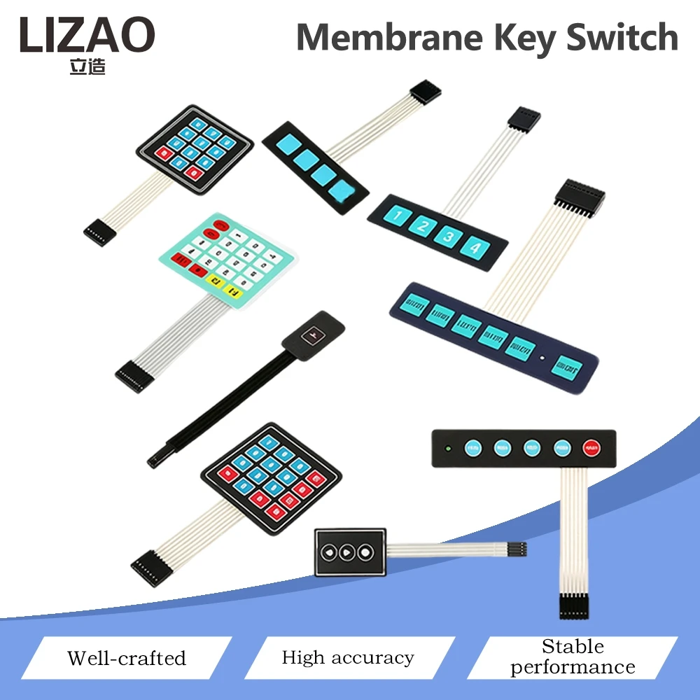 Membrane Switch Matrix Array Keyboard Keypad 1/3/4/5/6/12/16/20 Keys Matrix Thin Film Keyboard Control Panel For Arduino