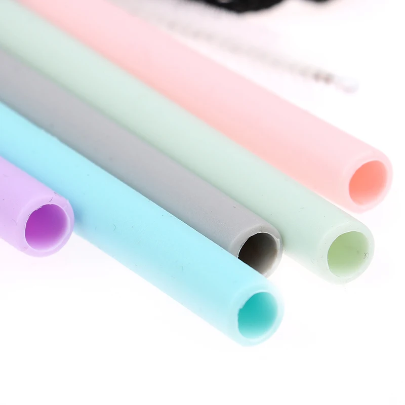 Silicone Drinking Straws Reusable Flexible Straw Silicone Fold Adult Child Straw Home Kitchen Bar Party Straws